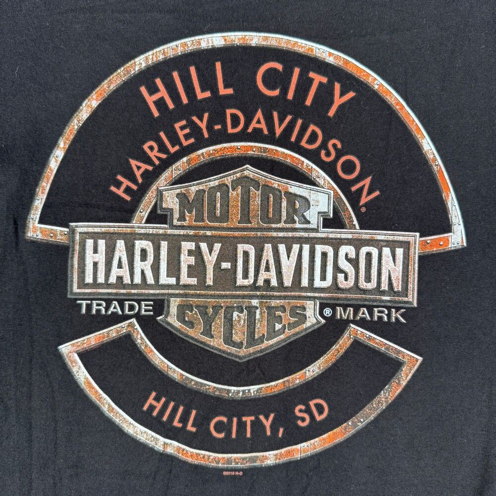 Harley Davidson T Shirt Mens Size Large Black Sturgis 75th Hill City SD Skull - Picture 8 of 10